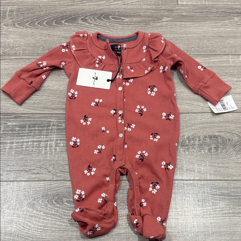 7 For All Mankind Kids Floral Onesie